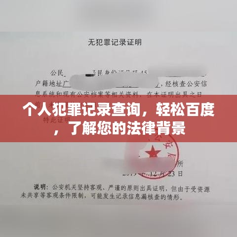 个人犯罪记录查询，轻松百度，了解您的法律背景