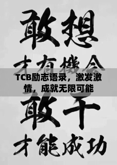 TCB励志语录，激发激情，成就无限可能